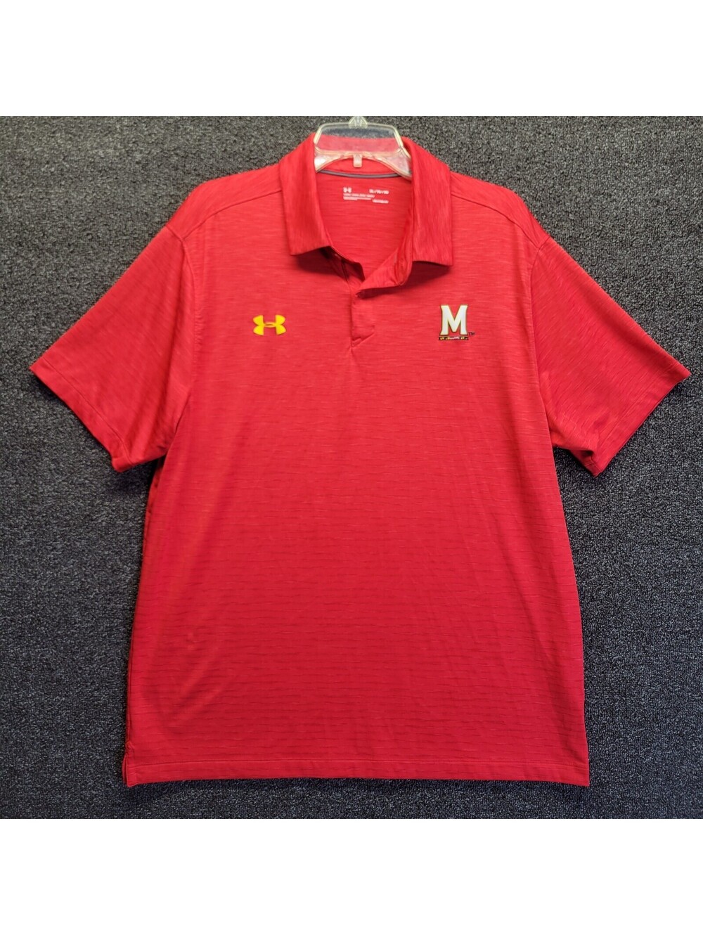 Maryland Terrapins Under Armour Men's Sz XL HEATGear Polo - Red